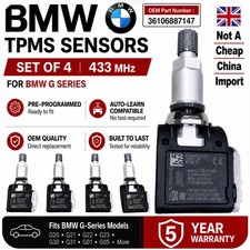 4x Bmw Tpms Tyre Pressure Sensors Bmw X5 X5m G05 F95 20182023 Pre-programmed