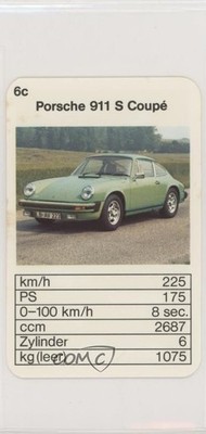 1974 Bielefelder Spielkarten Top Trumpf PS Hits Porsche 911 S Coupe #6c 0q3