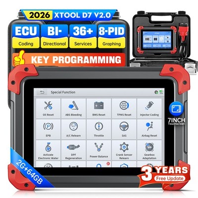 XTOOL D7 OBD2 Scanner Bidirectional Diagnostic Key Programmer 3-Year Free Update