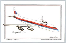art UNITED AIRLINE McDonnell Douglas DC-8-Collector Series Roy Anderson Postcard