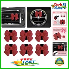 6PCS Cute Red Bow Car Vent Clips - Stylish Accessories for Your Vehicle