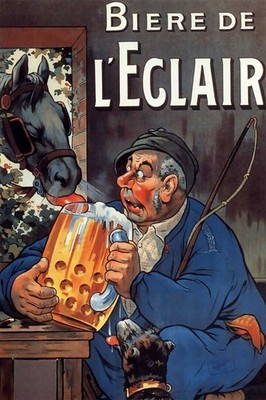 366436 Biere De l'Eclair Vintage Beer Advertising Art Decor Print Poster