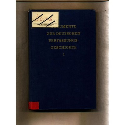 Deutsche Verfassungsdokumente 1803-1850 Band 1 Huber, Ernst Rudolf: