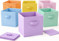 Storage Cubes, 6 Pack Foldable Fabric Large Cloth Storage Bins with Handles, 11