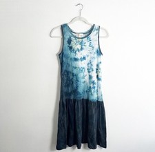 Anthropologie Saturday/Sunday Pollie Tiered Tie-Dye Mini Dress Blue, Size XS