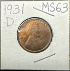 1931-D  Lincoln Wheat Cent  BU