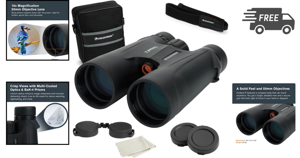 Binoculars Waterproof Fogproof 10x50 Outdoor Adults Birdwatching Gear - Image 2 of 4