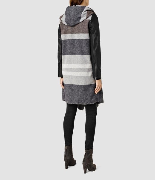 Women AllSaints Coat Grey Wool 34