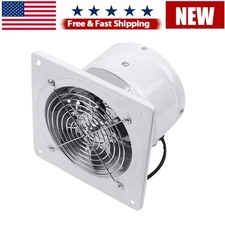 4" White Bathroom Exhaust Fan Low Noise Wall Mount Ventilation Anti-backflow