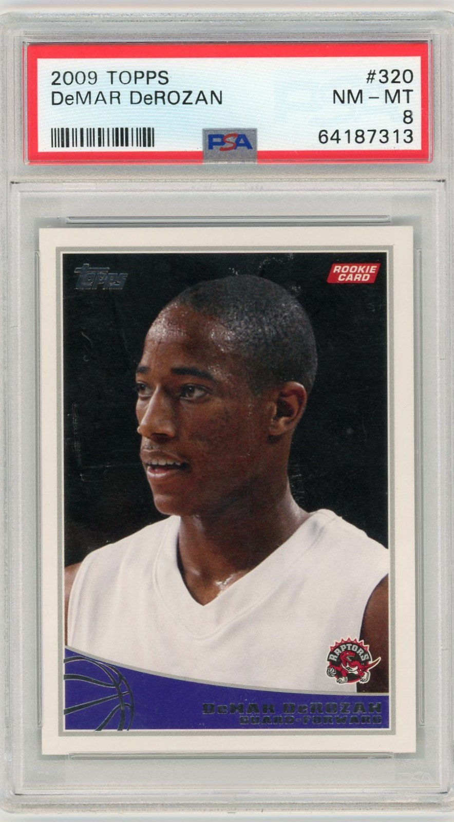 2009 TOPPS DEMAR DEROZAN #320 TORONTO RAPTORS ROOKIE RC PSA 8 NM-MT