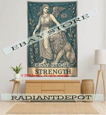 Strength Tarot Spiritual Fabric Tapestry major arcana viii 59X82 in