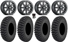 ITP Inertia Bdlk 14" Wheels Bk +40mm 32" Warrior AT Tires Renegade Outlander