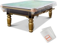 2-Pack Billiard  Pool Table Cover 8 Feet - Reusable Heavy-Duty Clear Plastic, S
