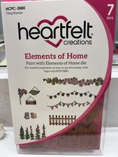 Heartfelt Creations ELEMENTS OF HOME Rubber Cling Stamp Set HCPC- 3880. NEW
