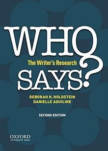 Who Says?: The Writers Research von Holdstein, Deb... | Buch | Zustand sehr gut