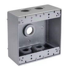1/2 In. Weatherproof 5-Hole Double Gang Box