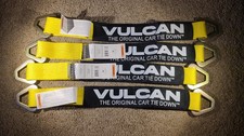VULCAN Tie Down Axle Straps with Wear Pad - 4 Pack - Classic Yellow - 3,300 Lb