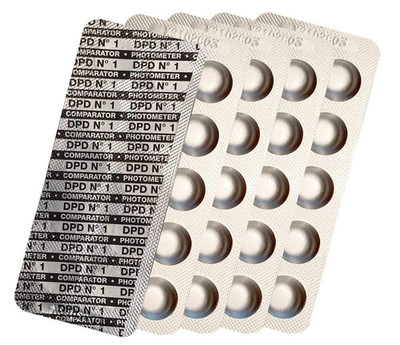 Photometer Testtabletten Chlor DPD1, DPD3, Aktivsauerstoff DPD4, Ph-Wert Phenol 