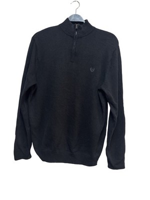 Chaps Herren Pullover Schwarz Gr M Troyer Half Zip Baumwolle 