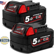 2PACK 5.0 AH Extended Capacity For Milwaukee M18 18V Lithium Battery 48-11-1860