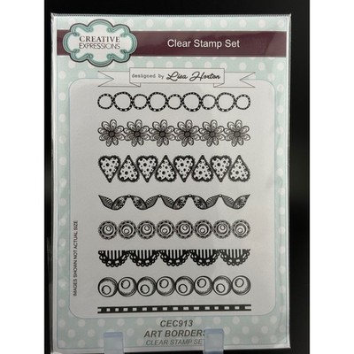 Creative Expressions Art Borders Clear Stamp Set Lisa Horton CEC913 Floral Heart