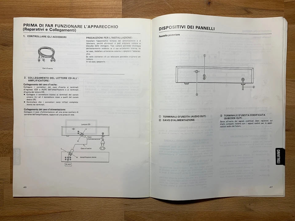 Manuale originale Pioneer PD-5010 lettore CD italiano tedesco francese inglese - Immagine 3 di 3