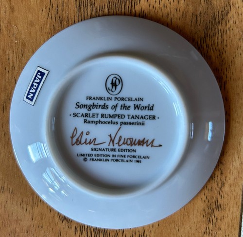 FRANKLIN PORCELAIN 1981 ‘Songbirds of the World’ Signature Edition Mini Plates - Bild 5 von 15