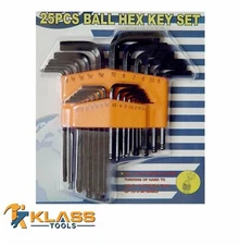 25 Piece Ball Point Hex Key Set SAE/MM by KlassTools