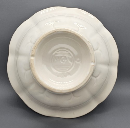 McCoy Pottery Cream Shallow Bowl Scalloped Pedestal. 7 3/4" Wide. Perfect! - Picture 11 of 12