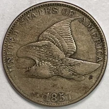 1857 Flying Eagle Cent Choice Very Fine VF+/XF Coin #11511