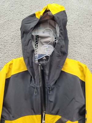 Adidas Men's Five Ten Rain Jacket All Mountain Black Yellow Adidas Men's Five Ten Rain Jacket All Mountain Black Yellow