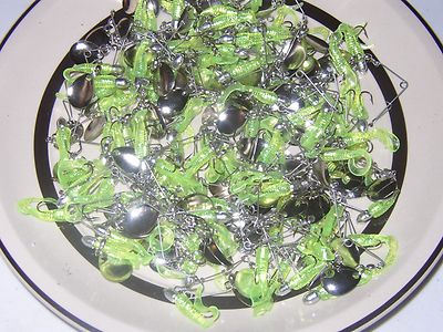 20 NEW #1 NICKEL BEETLE SPIN SPINNERS & 2'' Crappie Curl Tail Jigs 1/16oz