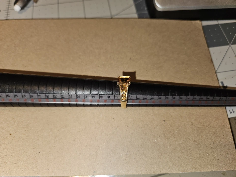 Anel de opala de fogo de ouro amarelo 14K  - Imagem 3 de 4