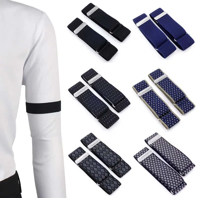 Men Elastic Shirt Sleeve Garter Strap Adjustable Sleeve Cuff