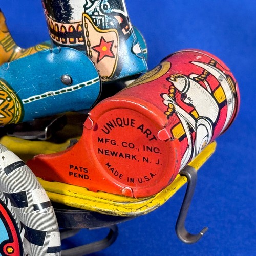Vintage RODEO JOE Tin Wind-Up Toy GIT ALONG LIL DOGGIE Unique Art - WORKS GREAT! - Picture 11 of 14