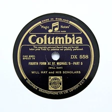 WILL HAY & SCHOLARS "Fourth Form At St. Michaels" (EE+) 12" COLUMBIA DX-558 [78]