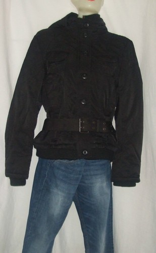 SCHOTT BLOUSON POUR FEMME MANCHES LONGUES TAILLE L NOIR CAPUCHE AMOVIBLE - Picture 4 of 11