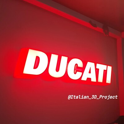 LICHTSCHRIFT ROT DUCATI WALLART LIGHT WRITE LED 5V DC 3D GEDRUCKT