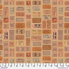 Tim Holtz Palette Palette Orange Tickets Sold by The 1/2 Yard