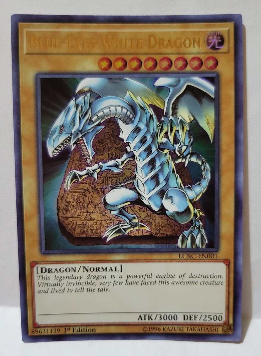 YUGIOH BLUE EYES WHITE DRAGON LCKC-EN001 1ST EDITION ULTRA LIGHT