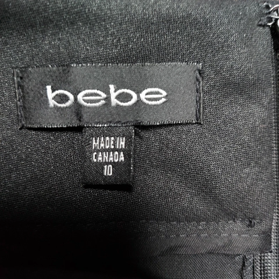 Falda lápiz Bebe para mujer mezcla de lana virgen carrera talla 10 negra hasta la rodilla Foto 3 de 4