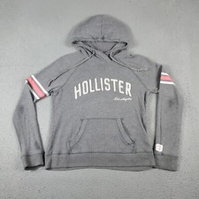 Hollister Sweater Girls Medium Gray Pullover Hoodie Sweatshirt Kids *