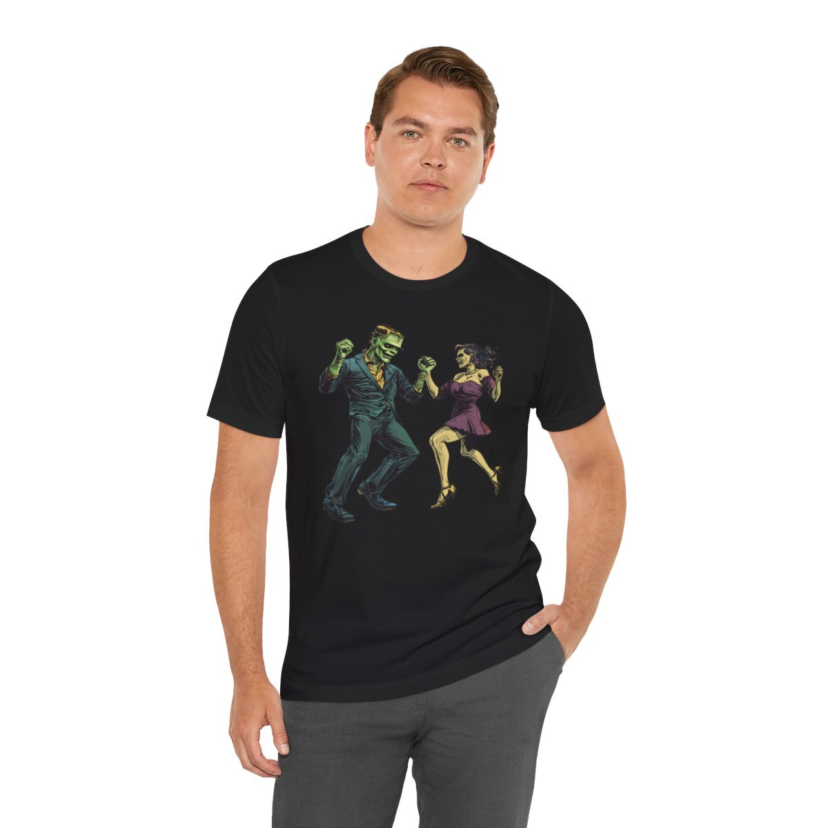 Camiseta Disfraz de Halloween Dirty Dancing Frankenstein y Novia Truco o Trato