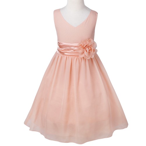 Kids Girls Dress Midi Ball Gown Event Flower Girl Summer Costume Wedding Party - Picture 83 of 113