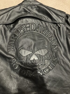 Harley-Davidson Willie G Reflective Skull Leather Jacket w Liner