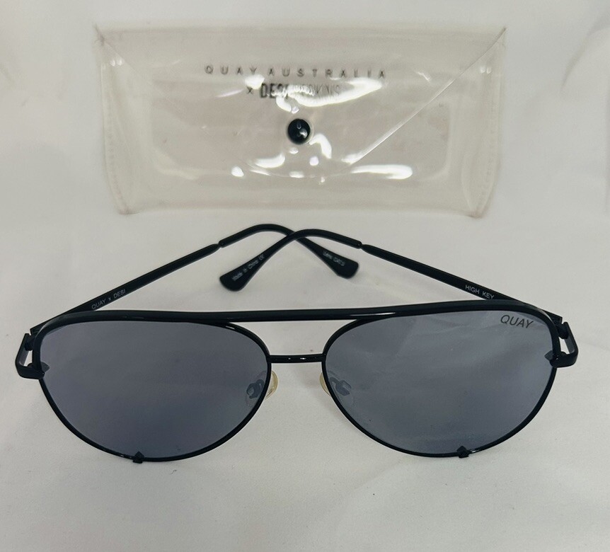 Quay Australia DESI Perkins High Key Mirror Lens Aviator Black