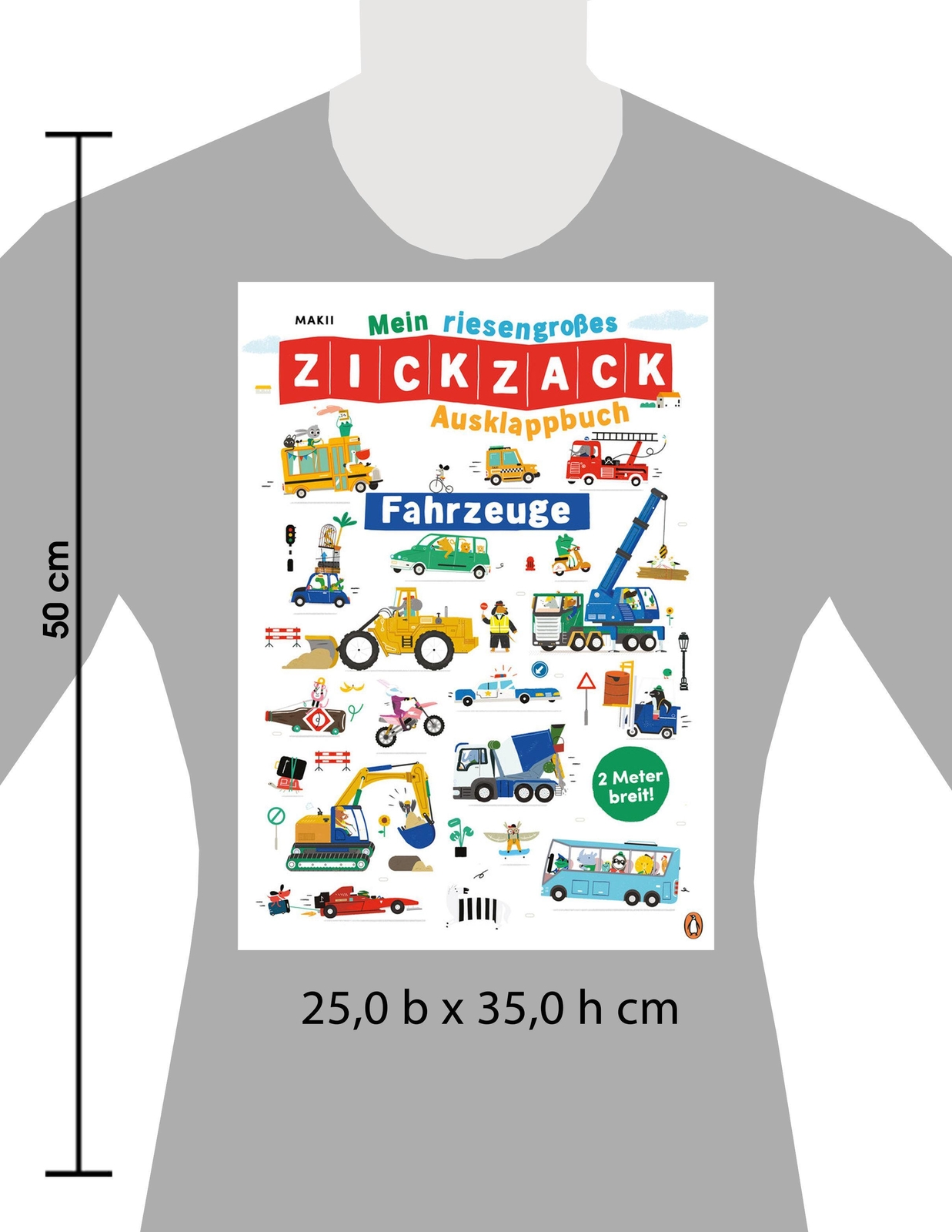 Thumbnail - Mein Riesengroßes Zickzack Ausklappbuch - Fahrzeuge | Makii | Buch |