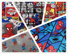 Marvel Spiderman Licenced Fabric FQ & 1/2m 100% cotton comic book wall mini web