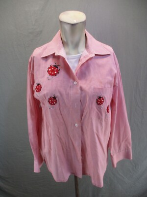 Distinct Hana Size S Womens Cotton Blend Long Sleeve Button Up Shirt Top Set 851