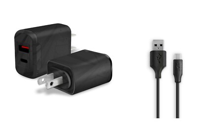 Wall AC Charger+USB for Samsung Galaxy Tab A7 Lite Tablet SM-T227U T227 (2021)